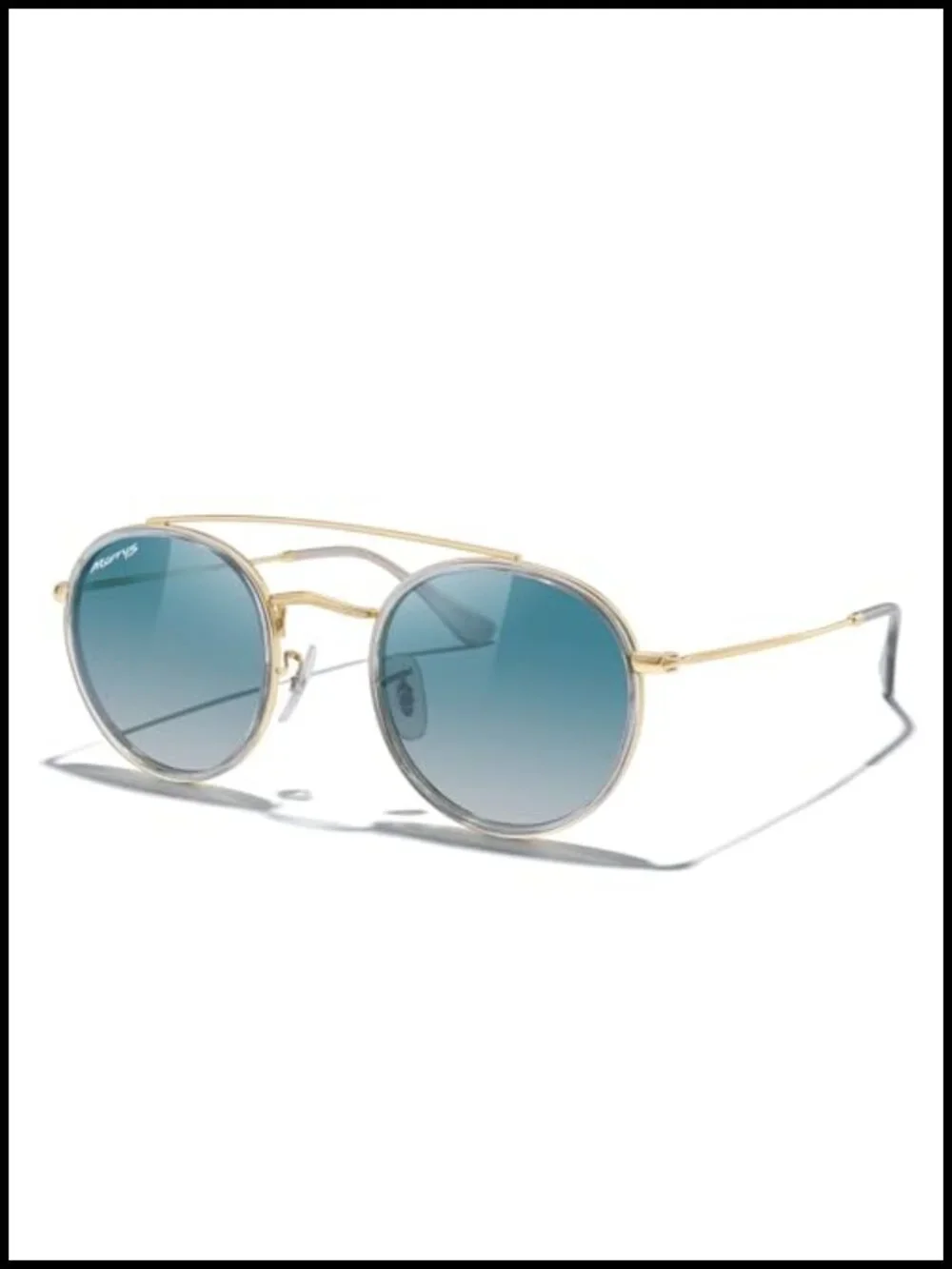 Retro Round Polarized Sunglasses Unisex Double Bridge Sun Glasses